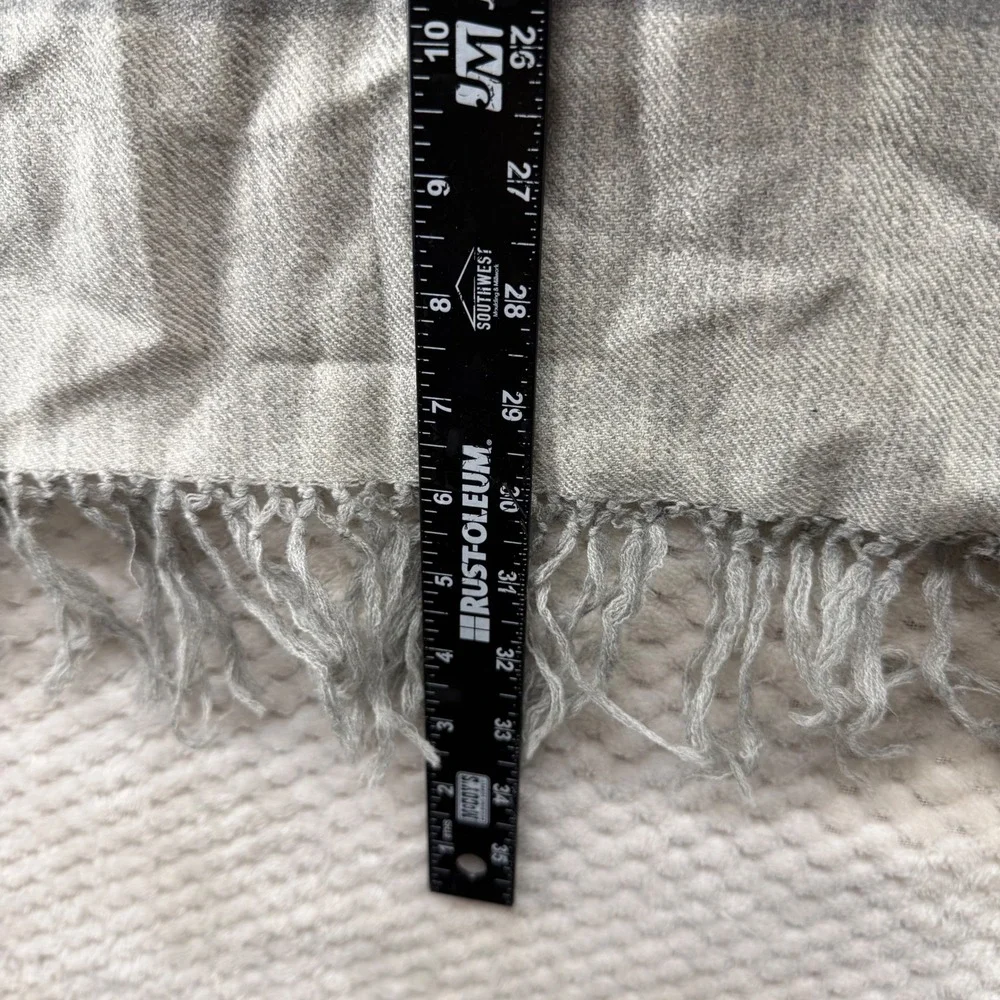 Noonday Collection Wrap Women OS Grey Wool Blend Fringe Geometric Poncho Ruana